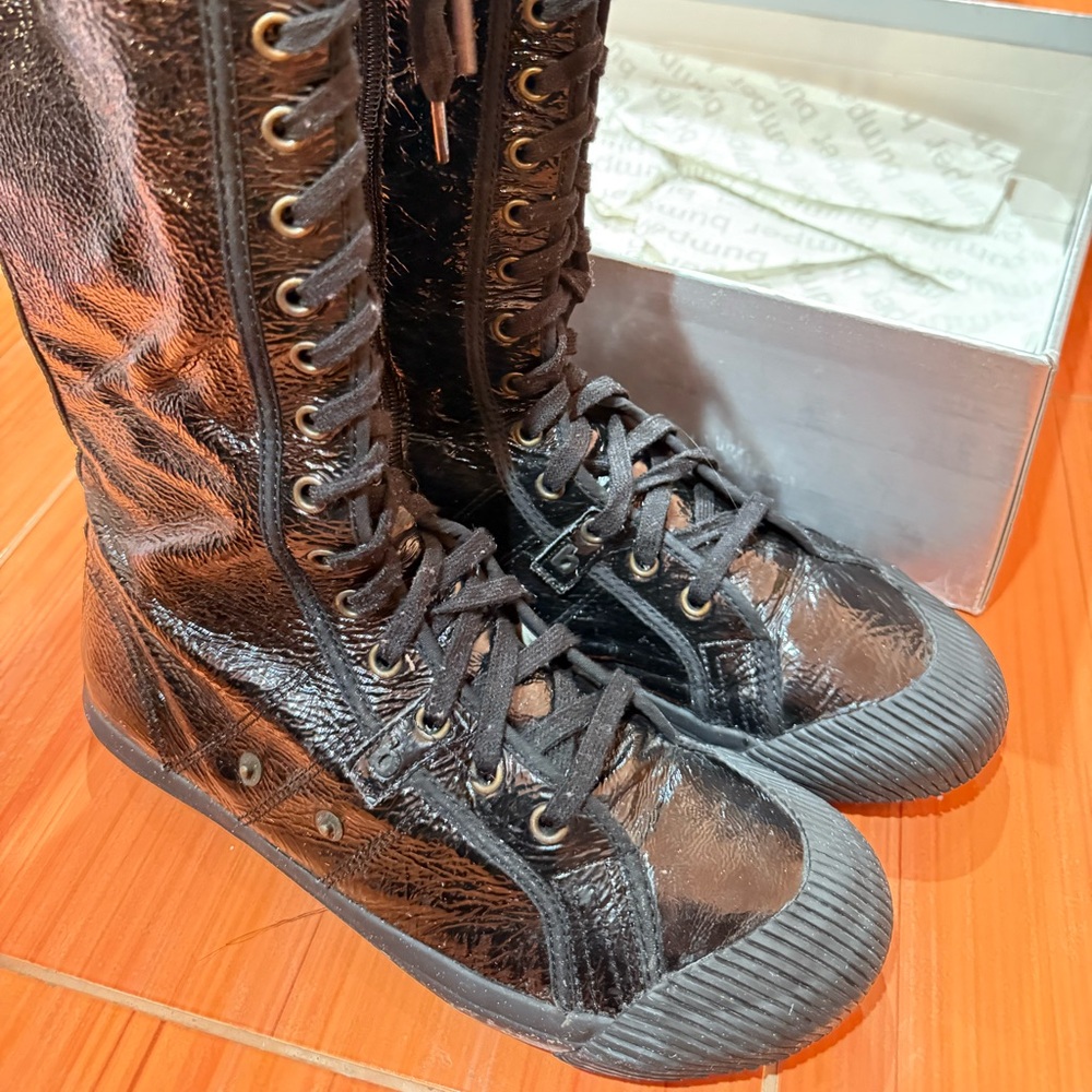 Bumper Black Lace Up Boots